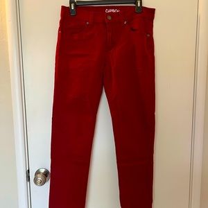 Maroon Red Carbon Jeans